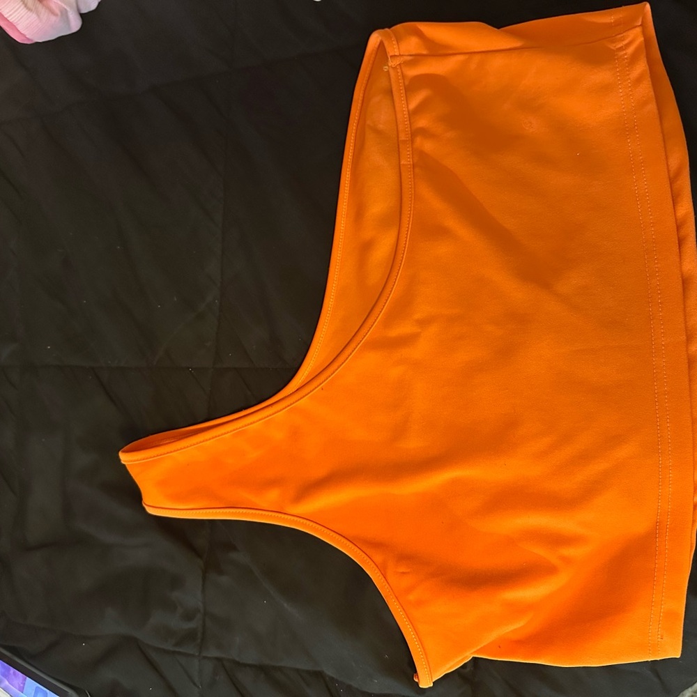 SHEIN Orange One-Shoulder Crop Top